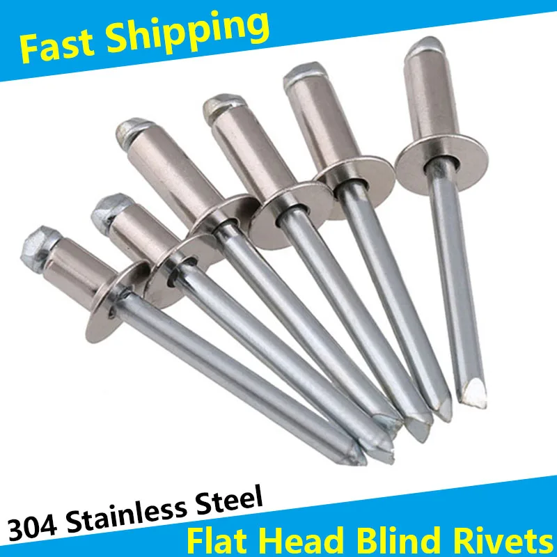 Stainless Steel Flat Countersink Head Pop Open Pull Blind Rivets Bolt ...