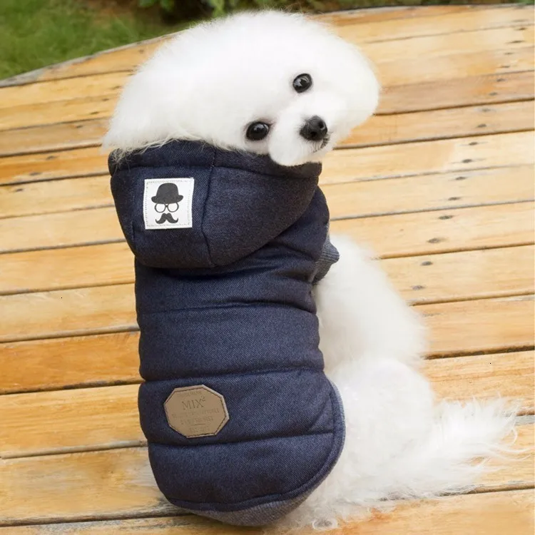 Мягкая хлопковая Флисовая теплая куртка для собак, одежда для собак, однотонная зимняя куртка для щенков с капюшоном, черный и серый цвета