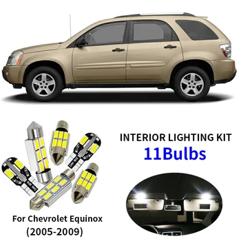 

11pcs Car Accessories Bright Auto Interior LED Light Bulbs White Canbus Kit For 2005-2009 Chevrolet Equinox Map Dome Mirror Lamp