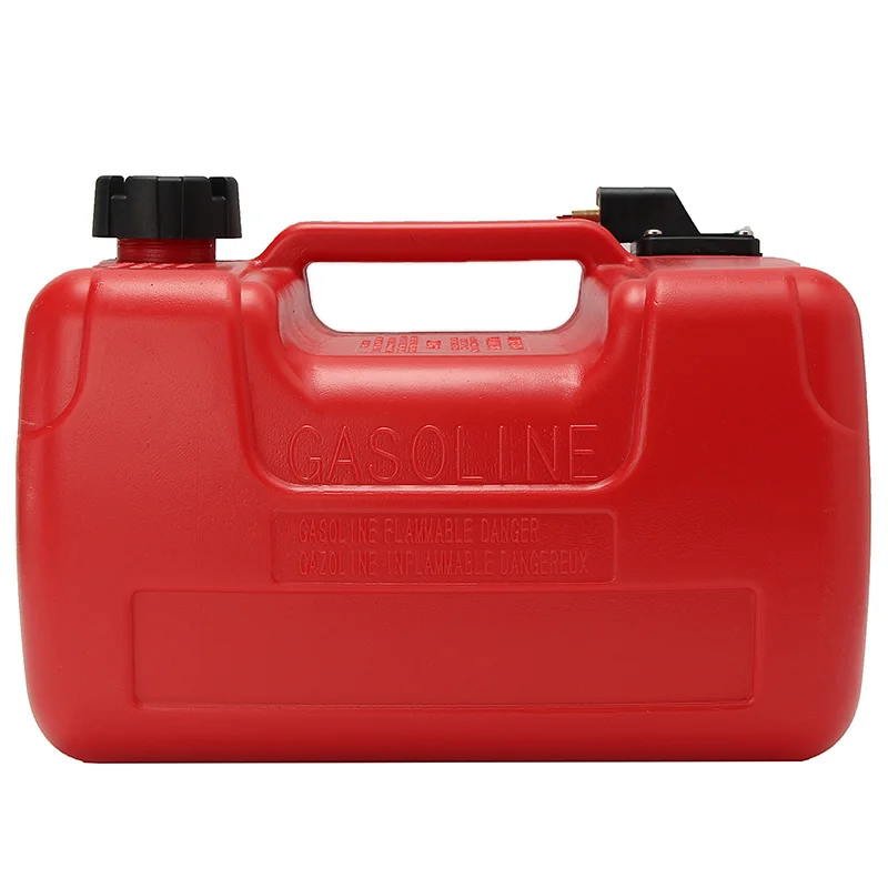 12L Portable Boat Yacht Engine Marine Outboard Fuel Tank Oil Box with Connector Red Plastic Corrosion-Resistant Anti-Static