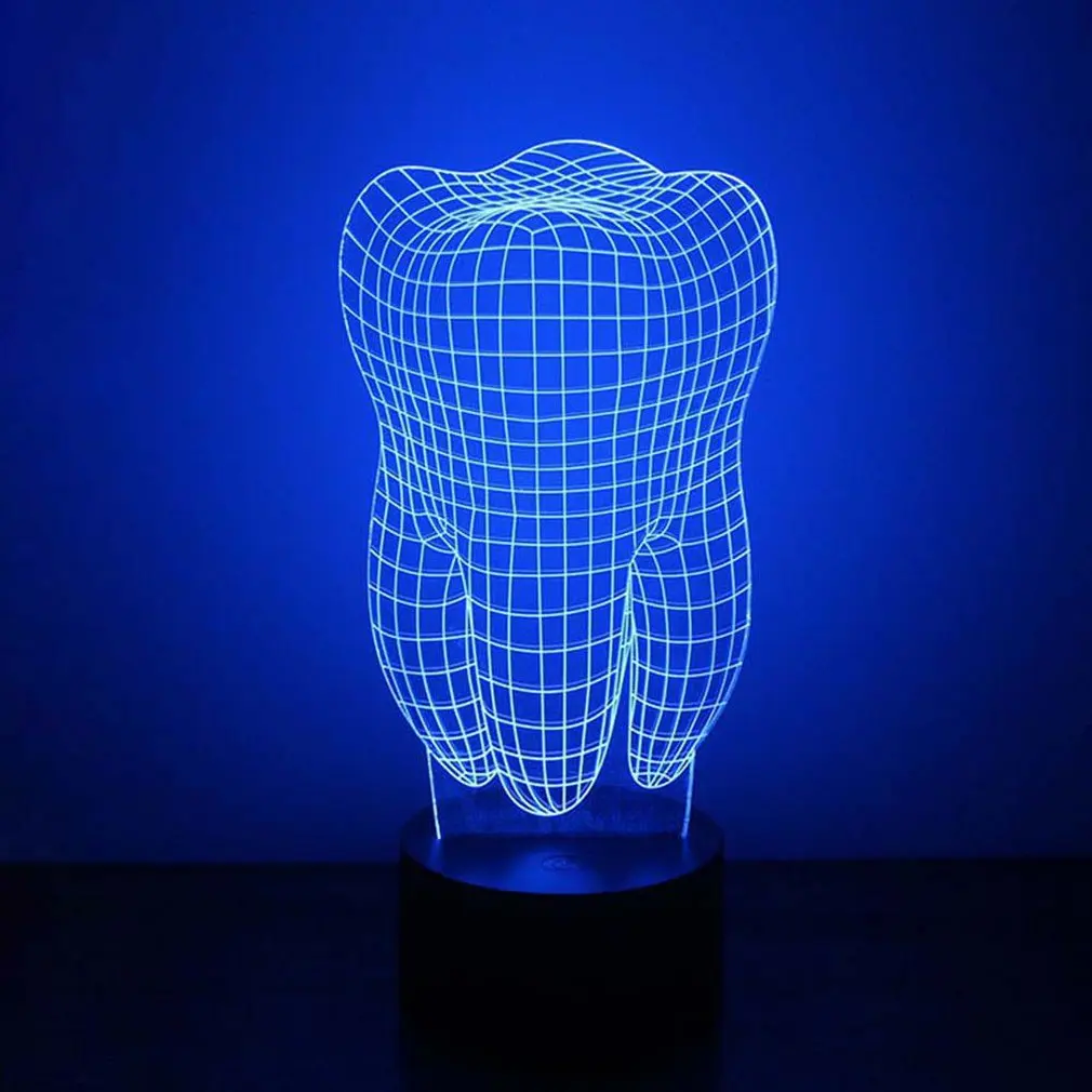 

Colorful 3D Night Light Teeth Night Light Eye Care LED Light Bedside Night Lamp Home Decoration Birthday Gift