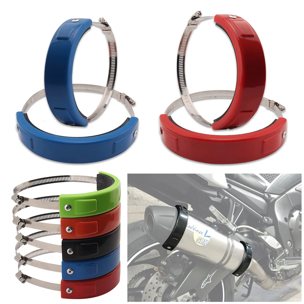 100mm-140mm Universal Motorcycle Racing Bike Round Exhaust Can Protector Cover 