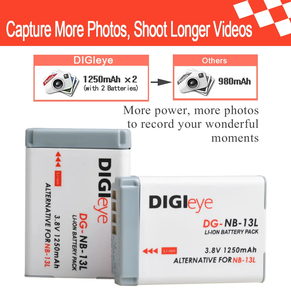 2 шт. NB 13L NB13L батарея + ЖК зарядное устройство USB для Canon PowerShot G1X Mark III G5X G7X II G9X SX620 SX720