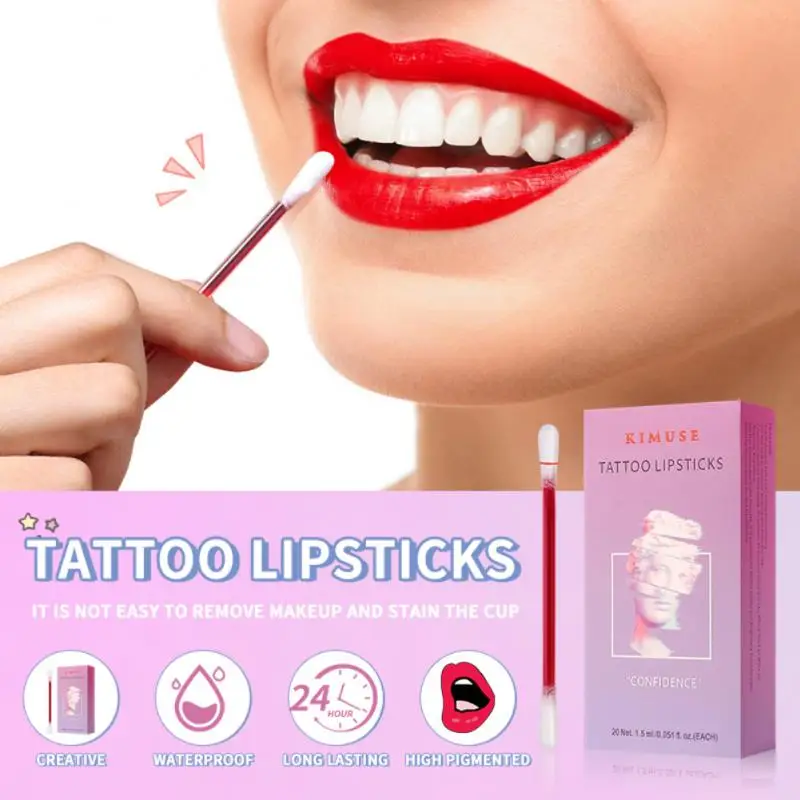 New Cotton Swab Lip Glaze Disposable Lipstick Dye Lip Liquid Cotton