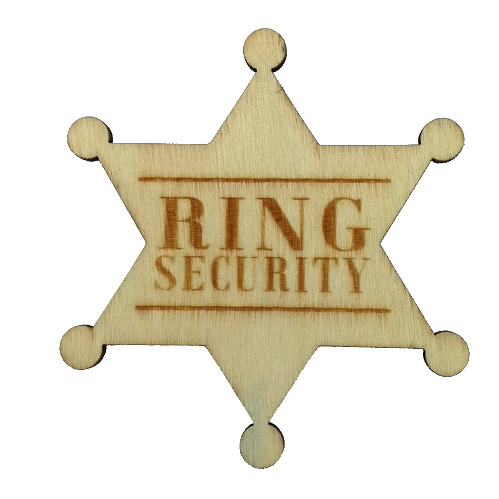 BESTOYARD Wooden Rustic Simple Ring Security Badge for Ring Bearer Wedding Boys 