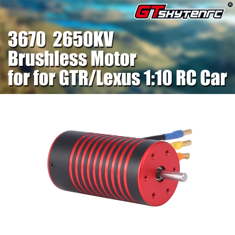 Бесщеточный двигатель GTSKYTENRC 3670 2050KV2650KV для 1:10 2S 3S 4S 1:8 гоночный Радиоуправляемый