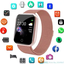 Умные часы из нержавеющей стали для женщин и мужчин, умные часы для Android, IOS, электроника, умные часы, фитнес-трекер, квадратные Смарт-часы, часы