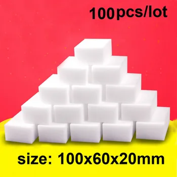 

100 pcs/lot Melamine Sponge Magic Sponge Eraser Kitchen Melamine Sponge Cleaner Cleaning Sponge for Office Bathroom