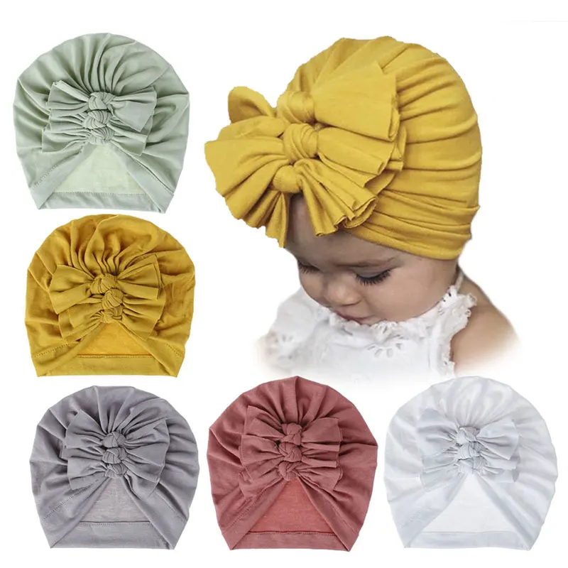 Baby Solid Ribbed Topknot Hat Kids Donut Ball Cap Newborn Girls Photography Props Spring Autumn Modis Beanie Turban Infant mens winter hat skullies