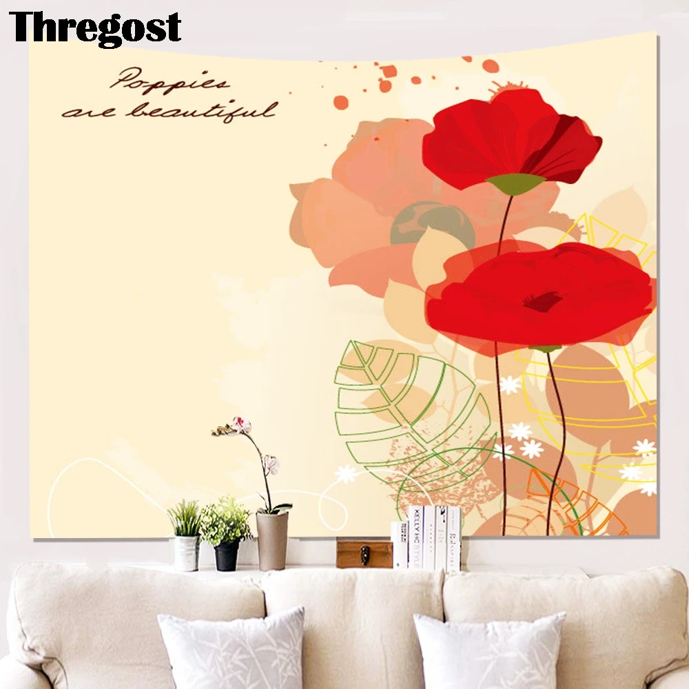 Wall Tapestry Hanging Floral Pattern Large Size Polyester Fabric Decor Woven Bohemian Home Decoration | Дом и сад