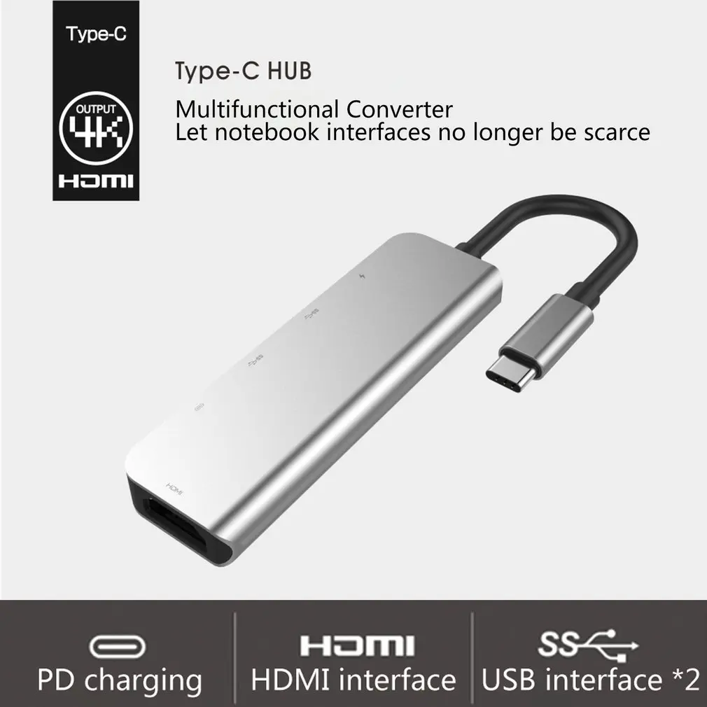 5 в 1 концентратор Tpye-C к Micro USB 3,0 2,0 HDMI 5in1-3type-c концентратор к HDMI+ usb+ PD концентратор для MacBook Pro для samsung