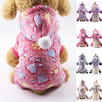 

Fashion Cute Flannel Button Dog Clothes For Small Dogs Pet Clothes Warm Stars Dog Claws Coral Fleece Spring Autumn Cat Clothes