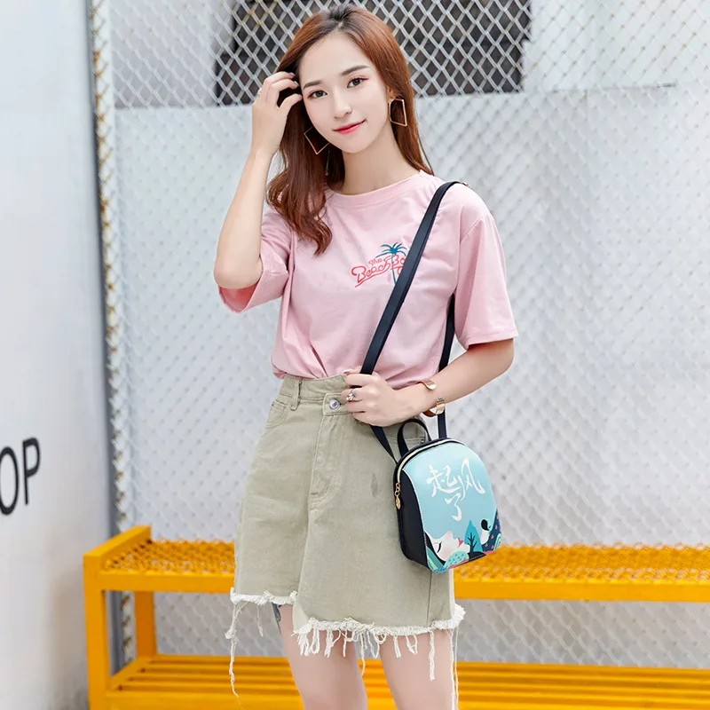 

2019 New Style Bag Modern And Trendy/women Korean-style Versatile Shoulder Shoulder Hong Kong Style Printed Small Bag