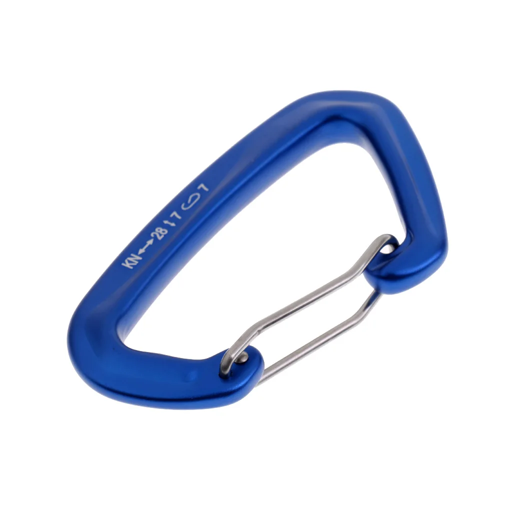 28KN Aluminum Wire Gate Lock Carabiner Hook Rock Climbing Rappelling Quickdraw Spring Snap Locking D Shape Carabiner