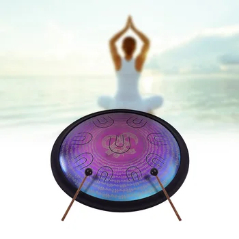 

14 Inch UU Drum Hand Pan Drum D-Minor Alloy Steel Tongue Drum 9 Double-tone Tongues Percussion Instrument with Carry Bag