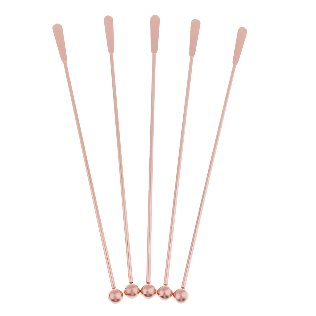 5Pcs 7.5inch 304Stainless Steel Bar Stirrer Cocktail Swizzle Stick Bar Tools