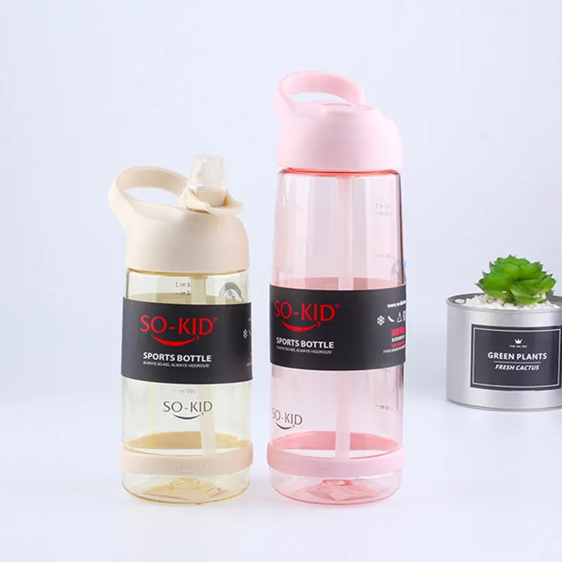 550ml/800ml/1000ml Sports Water Bottle Straw Portable Sport Fitness Bottles Cute Kids Baby Drinkware Waterbottle