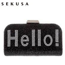 SEKUSA Привет Слово бриллианты металлические вечерние сумки bolsa feminina Плечо цепи сумки кошелек клатч сумка