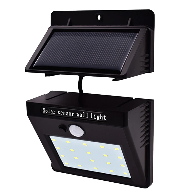 

Solar Lights Outdoor 20 Leds Pir Motion Sensor Activated Separable Light For Garden Security Waterproof Wireless Wall Lamp(Black