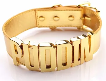 

Hot Harley Quinn Puddin Choker Suicide Squad Collar Necklace Halloween Cosplay Choker Pop Culture Letter Necklace Two Color