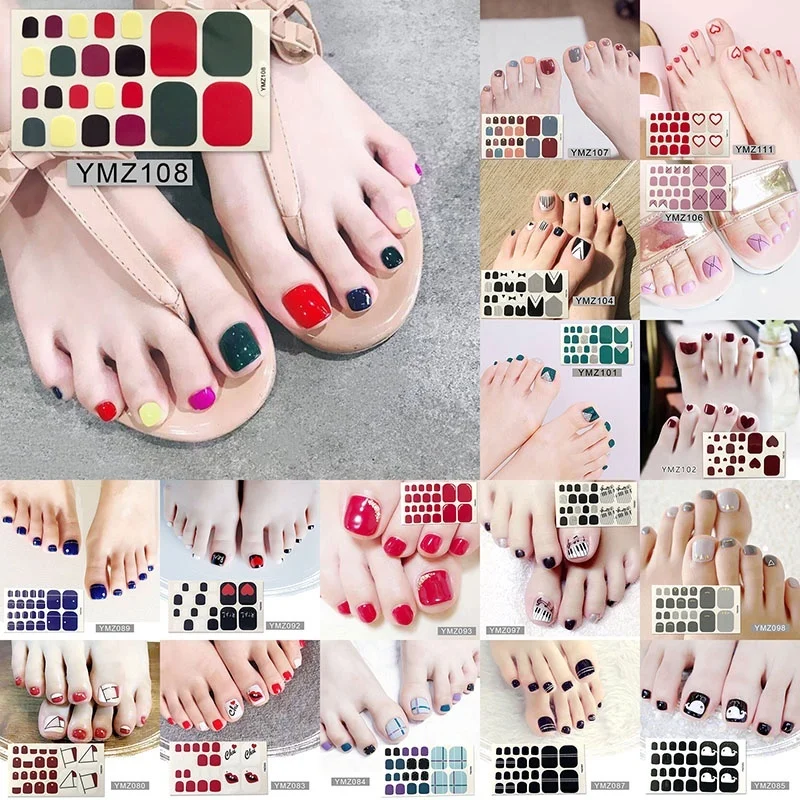 

LADY KINDOM DIY 3D Toenail Sticker Grid Heart Pattern Toenail Strips Waterproof Nail Patch Environmental Toenail Foil Nail Wraps