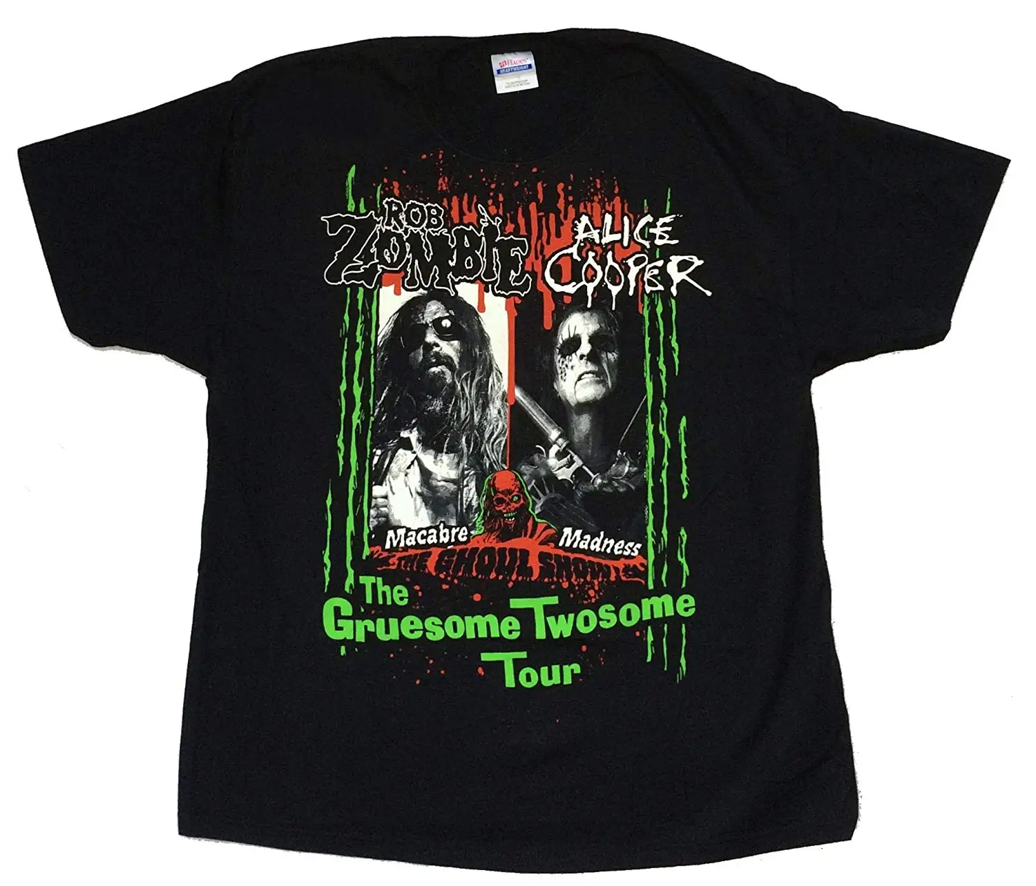 Alice Cooper Gruesome Twosome Front Print Black T Shirt |