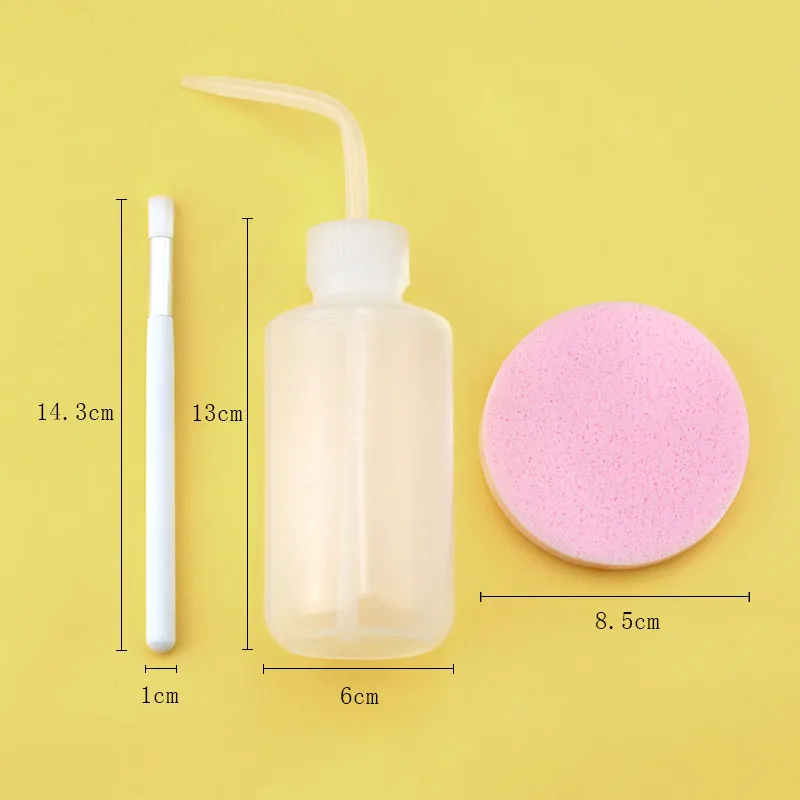 Профессиональные ресницы чистый набор Чистка щеткой бутылки компрессионная губка расширение приспособление для снятия макияжа