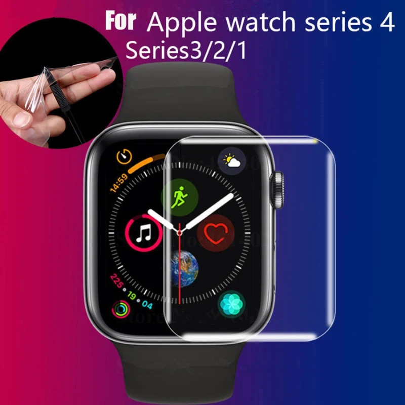smart watch screen protector for Apple Watch Series 4 3 2 1 40mm 44mm 38mm 42mm for iwatch TPU Soft protective Film case cover