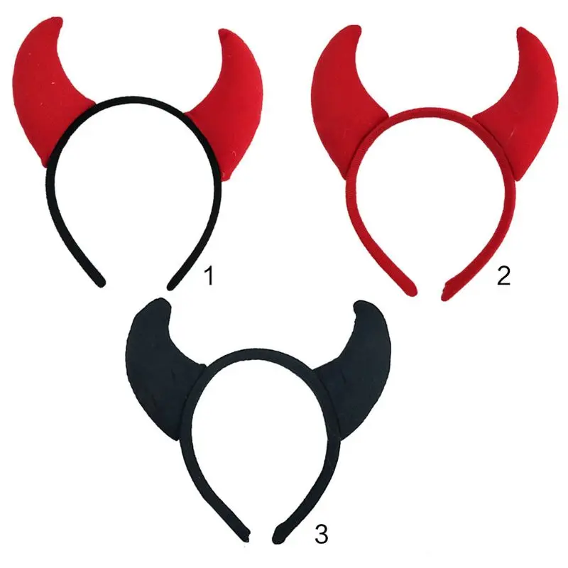 

Funny Devil Ears Headband Horns Ear Children Headbands Halloween Party Adults Decoration Props