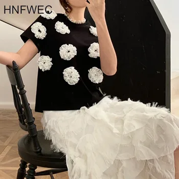 

2020 Summer Round Collar Long Sleeve Female 2020 Season Foreign Style Slim Fit Inside Build Short Sleeve T-Shirt V415