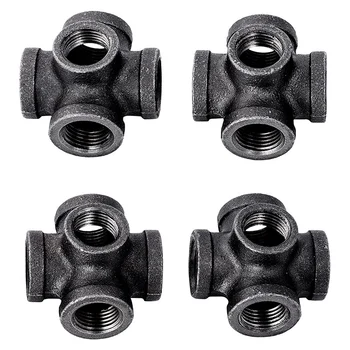 

HOT-4Pcs Blackened Three-Dimensional Five-Way Crafts Water Pipe Lamp Shelf Tube Mallet