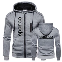 Men’s Sparco Print Hoodie Outerwear Sport Zipper Hoodies Multi-zip Slim Hooded Jacket Casual Long Sleeve Sweatshirts