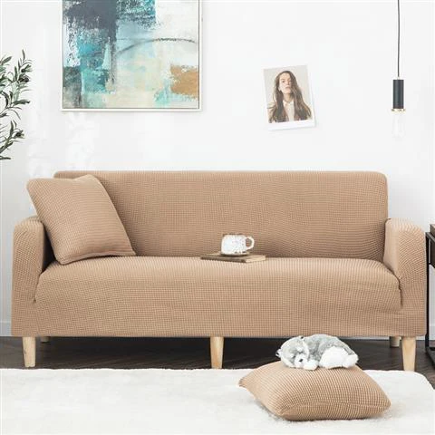 light brown 1/2/3/4 местный Универсальный диван Чехол Nordic Стиль однотонные Цвет вязаный эластичный чехол покрытие углов для дома Декор в гостиную - Цвет: light brown