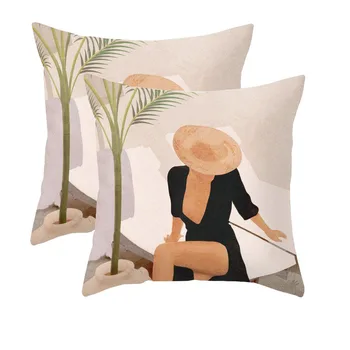 

Fyjafon 2pcs Pillowcase 60*60 abstract Printed Plush Pillow Case 24 colors Soft Back Cushion Cover Living room Office 50*50