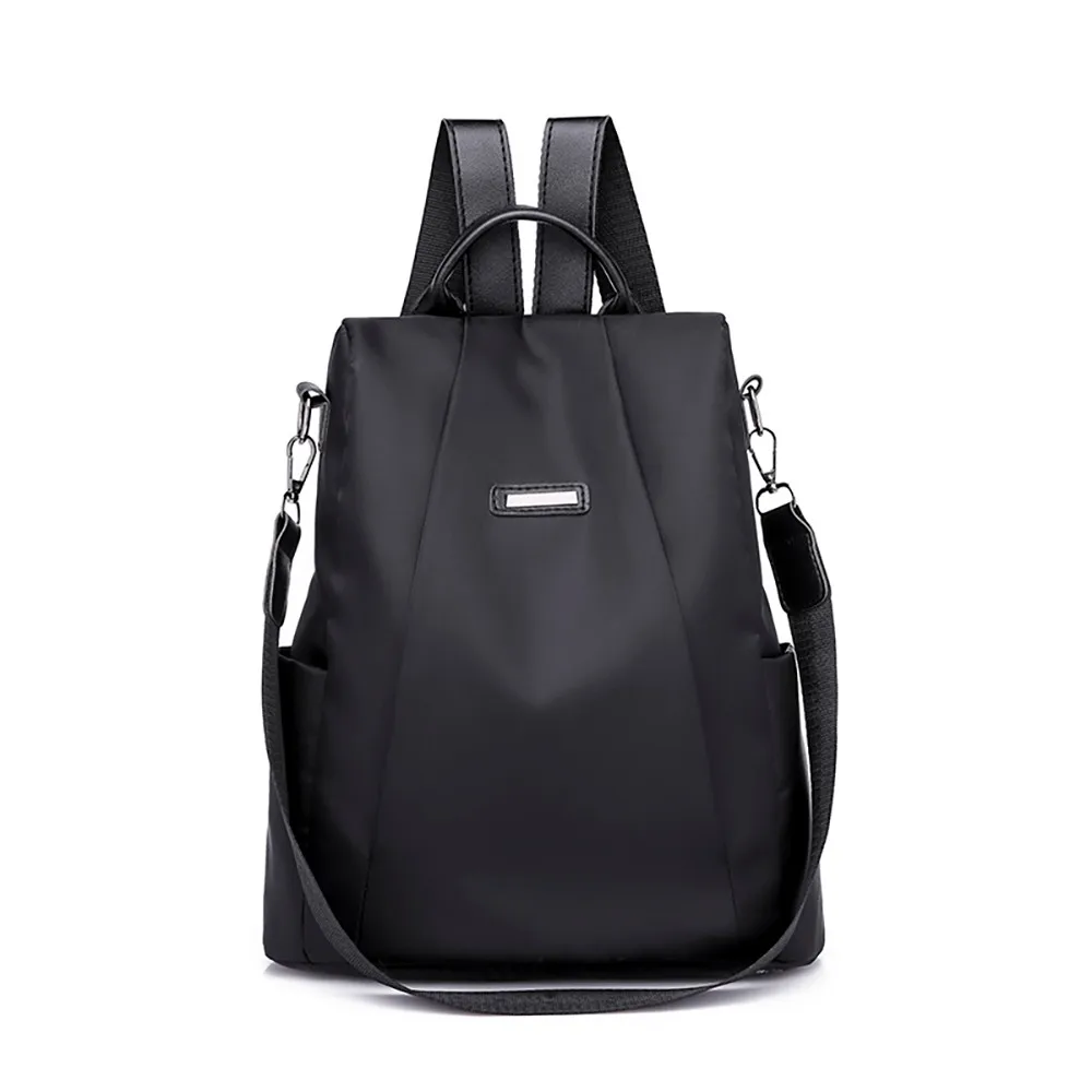 Mochilas mujer женский рюкзак для путешествий школьный рюкзак дорожная сумка Противоугонный рюкзак из ткани Оксфорд модная школьная сумка - Цвет: Черный