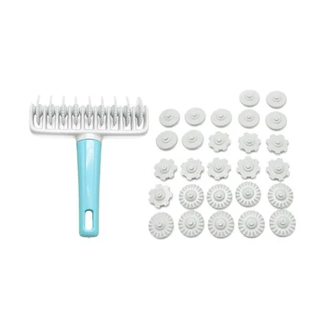 

Strip Ribbon Rolling Pin Set Wheel Roller Cake Different Gears Baking Tool Dough Cutter FPing