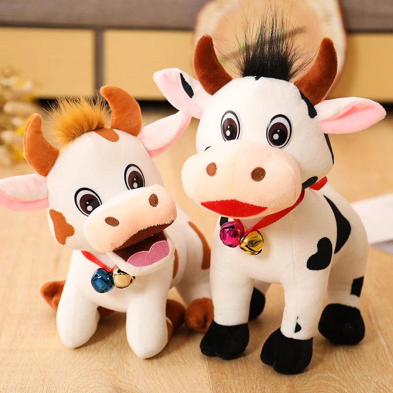 ホットシミュレーションかわいい牛ぬいぐるみソファ装飾ぬいぐるみ現実的な動物の人形ソフト牛枕子供のための女の子の誕生日プレゼント Stuffed Plush Animals Aliexpress