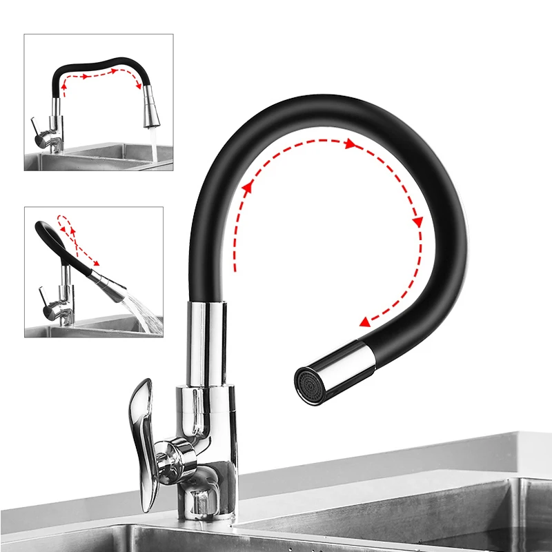 Senlesen Single Cold& Mixer Water Kitchen Faucet Silica Gel Nose Any Direction Rotating Torneira Cozinha Single Handle Tap