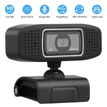 

1080P HD Autofocus Web Cam 2.0 Mega Video Calling Camera USB Camera for Laptop Desktop Build in Noise Reduction Microphone