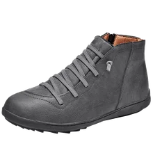 Мужские и женские ботильоны из искусственной кожи; сезон осень-зима; кожаные высокие кроссовки; Мужская обувь; классическая удобная мужская обувь на плоской подошве