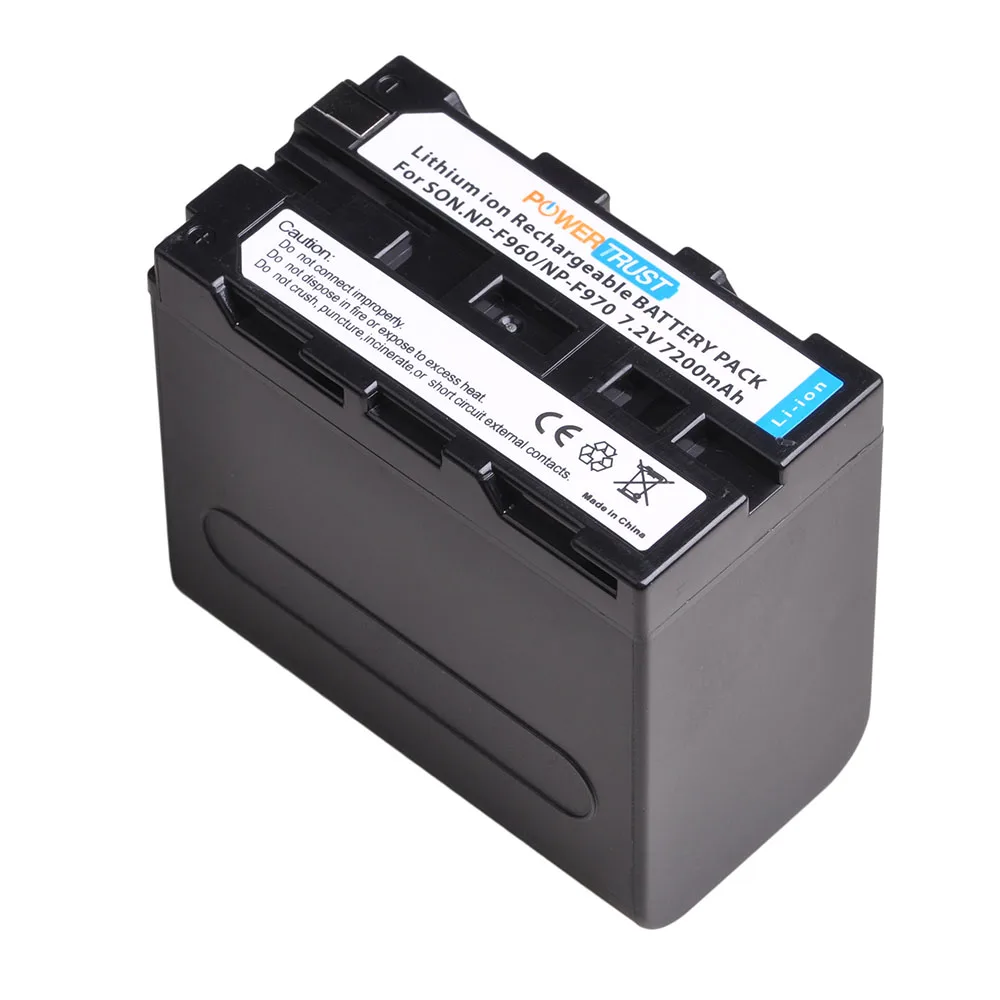 2X7,2 V 7200 мА/ч, NP-F960 NP-F970 Li-Ion Батарея с светодиодный Мощность индикатор для sony NP-F550 NP-F770 NP-F750 NP-F975 F930 F960 F970