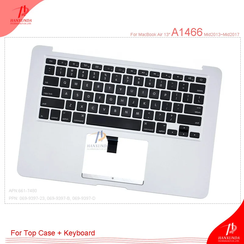 

Original replacement top case keyboard for Macbook Air 13 A1466 661-7480 069-9397-B 069-9397-D keyboard top case US