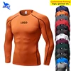 Customize LOGO Long Sleeve Running T Shirt Men Quick Dry Jogging Tshirt Compression Gym Fitness Rashguard Sportswear Top Tees 1