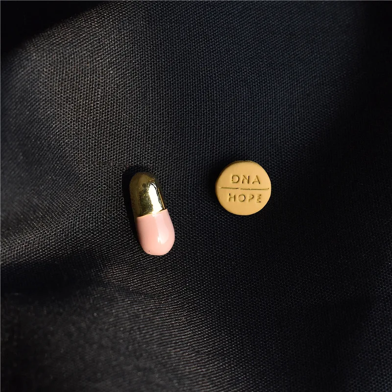 Funny Medicine Stud Earrings for women Capsule Tablet Asymmetric Cute Statement Fashion Jewelry | Украшения и аксессуары