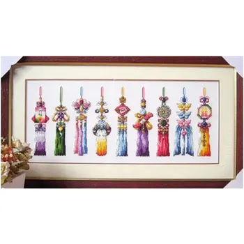 

Colorful chinese knot patterns Counted Cross Stitch 11CT 14CT DIY Chinese Cross Stitch Kits Embroidery Needlework Sets