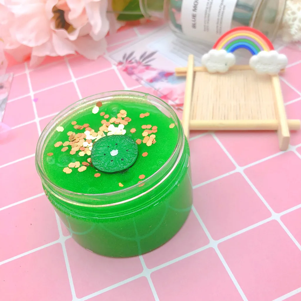 Simulation Fruits Pineapple Color Cloud Slime anti Stress Kids Clay Toys Interesting Novelty slime toy for kids #B