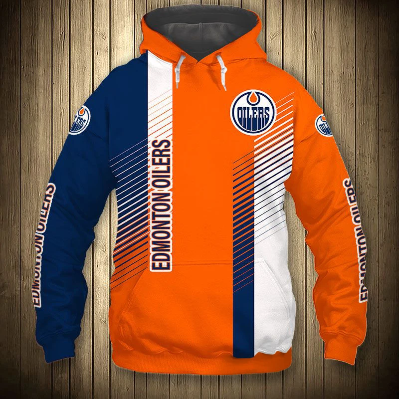 Blue Orange Stitching Color Ball Printing Sweatshirt Edmonton Men S Casual Oilers Hoodie Hoodies Sweatshirts Aliexpress