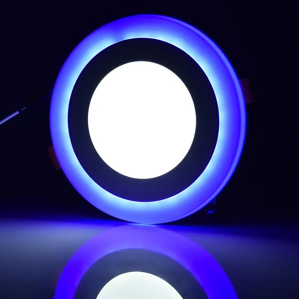 Double Color LED Panel Light 18W Round Ceiling Lamp AC110V 220V Indoor Recessed Downlight | Освещение