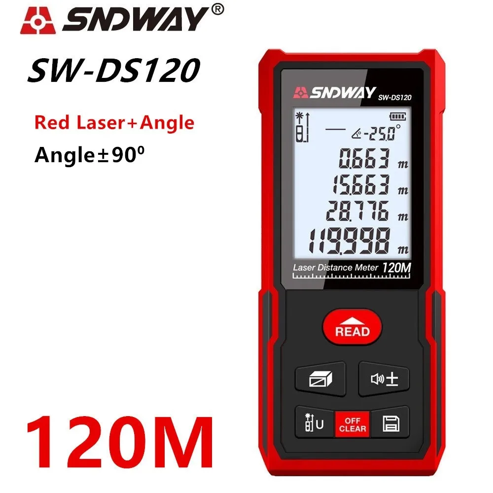Sndway Laser Rangefinder Distance Meter 120m 100m 70m50m Digital Electronic Roulette Trena Laser Tape Measure Ruler Range Finder Sndway Laser Rangefinder Distance Meter 120m 100m 70m50m Digital Electronic Roulette Trena Laser Tape Measure Ruler Range Finder