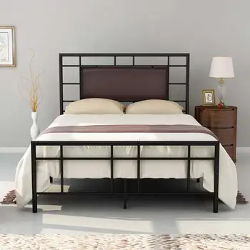 

DUMEE Metal Platform Bed Frame / Sturdy Strong Steel Noise Free / None Slip Mattress Foundation Full Size Bed Black